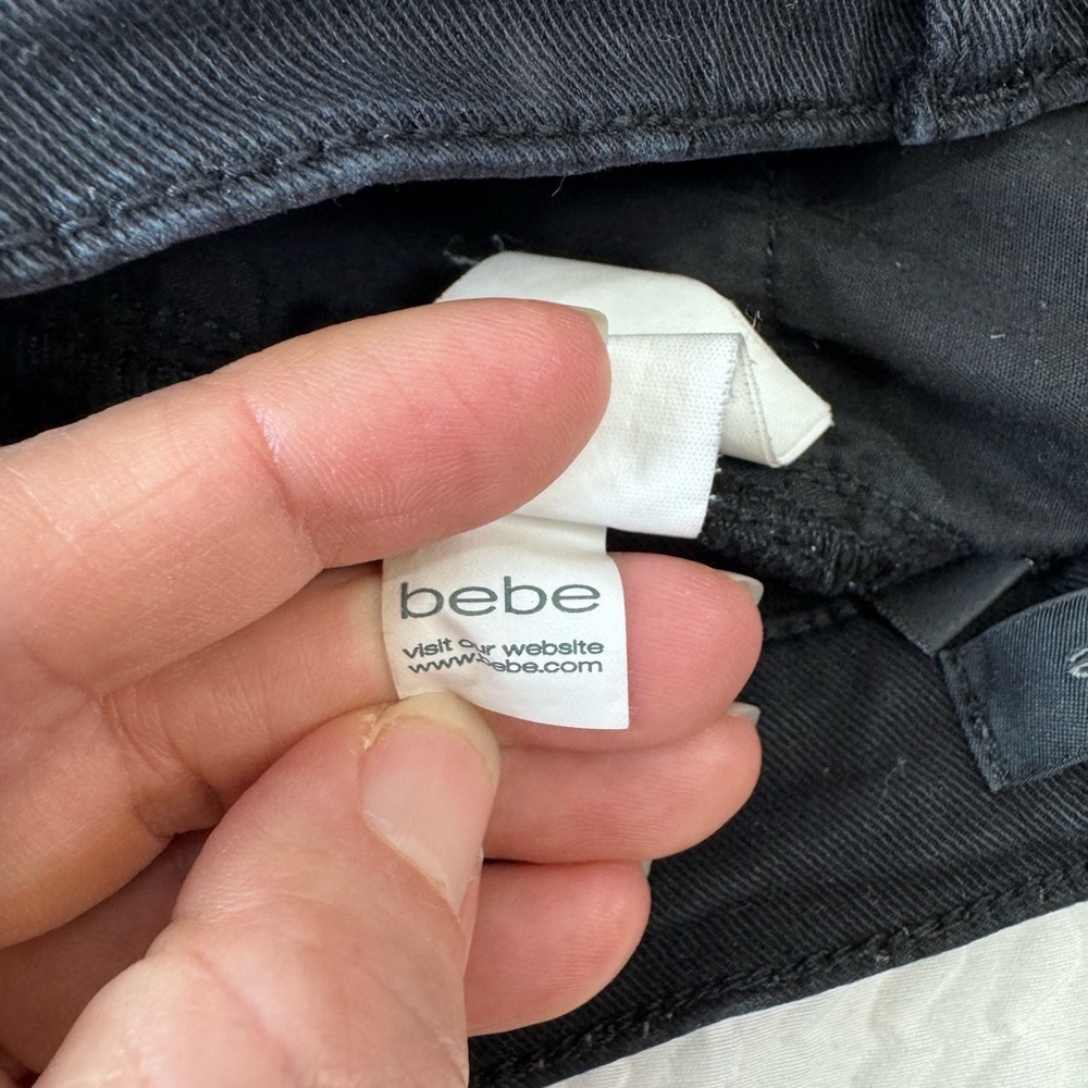 bebe.  Black Jean Shorts Fitted Style - Picture 6 of 7